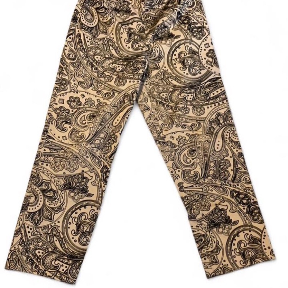 Elegant Paisley Print Women's Cropped Pants‎ boho indie